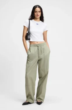 Slim-Fit Cropped T-Shirt aus Stretch-Baumwolle