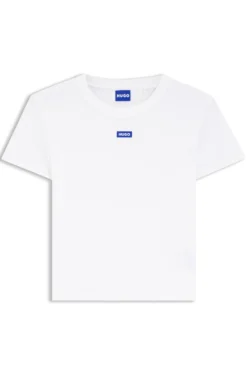 Slim-Fit Cropped T-Shirt aus Stretch-Baumwolle