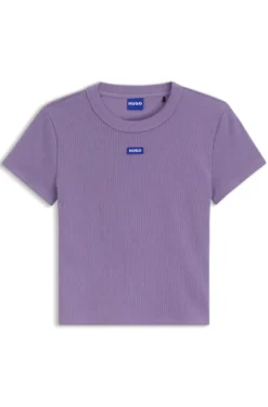 Slim-Fit Cropped T-Shirt aus Stretch-Baumwolle