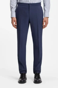 Slim-Fit Dreiteiler Anzug aus Woll-Mix mit Popeline-Struktur