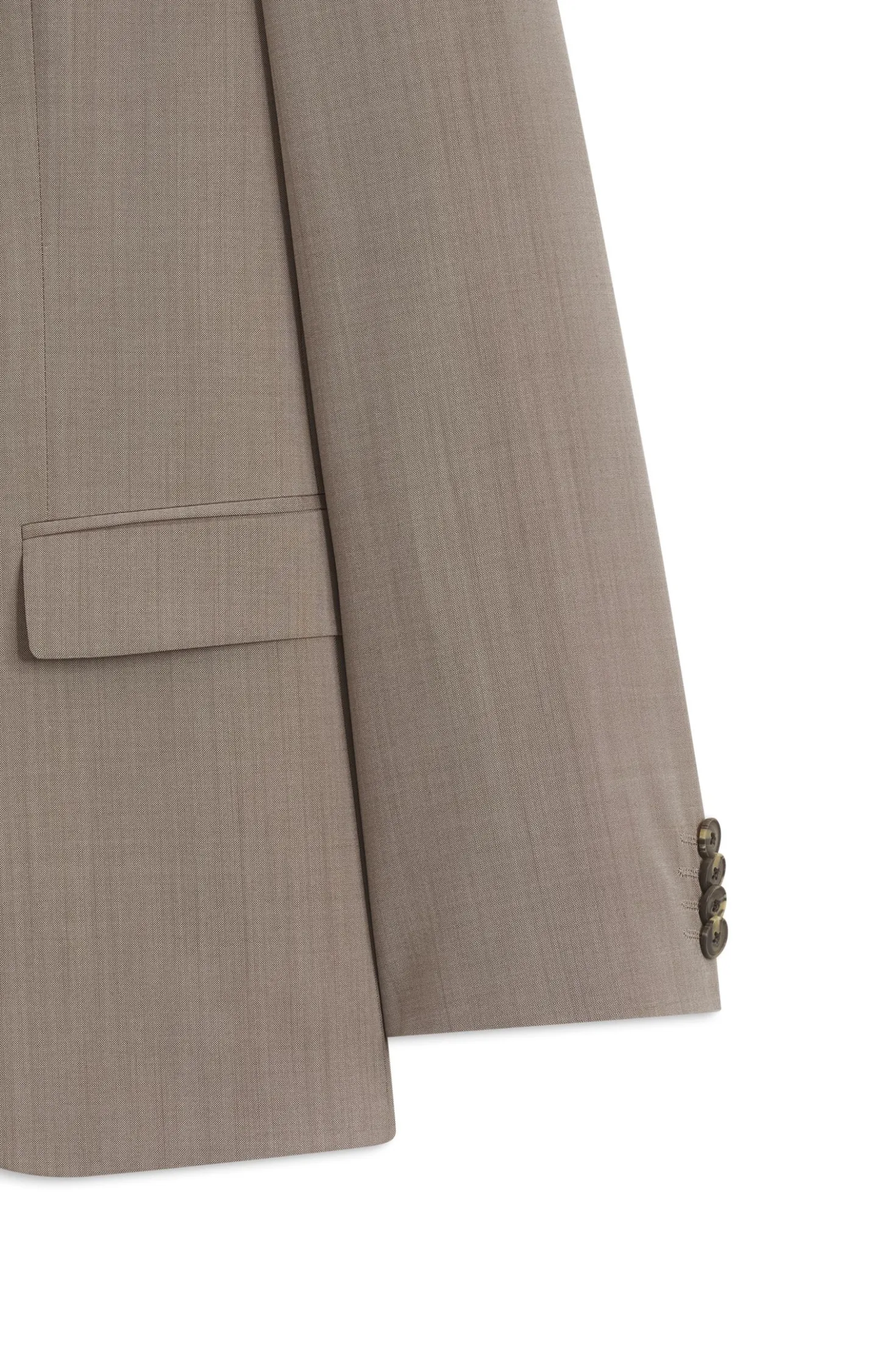 Slim-Fit Dreiteiler Anzug aus Woll-Mix mit Popeline-Struktur