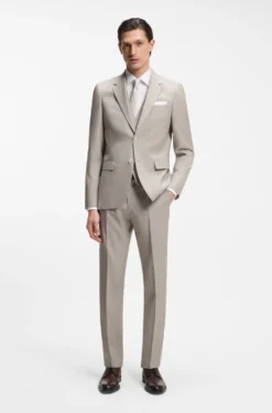 Slim-Fit Dreiteiler aus Schurwolle