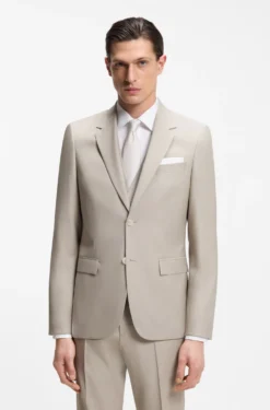 Slim-Fit Dreiteiler aus Schurwolle