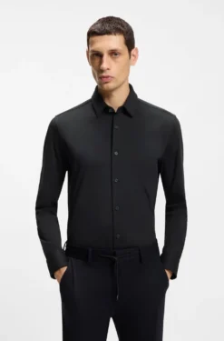 Slim-Fit Hemd aus Baumwoll-Mix mit Performance-Stretch