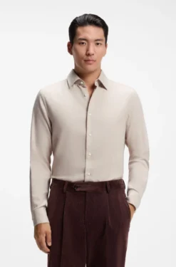 Slim-Fit Hemd aus Baumwoll-Mix-Flanell