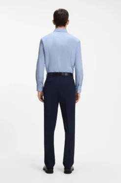 Slim-Fit Hemd aus bügelleichter Baumwoll-Popeline