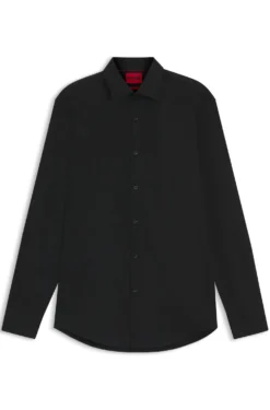 Slim-Fit Hemd aus bügelleichter Baumwoll-Popeline