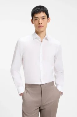 Slim-Fit Hemd aus elastischem Baumwoll-Mix