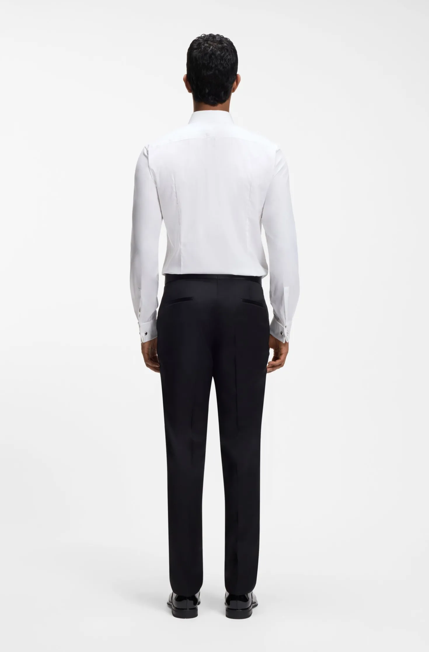 Slim-Fit Hemd aus elastischem Baumwoll-Twill