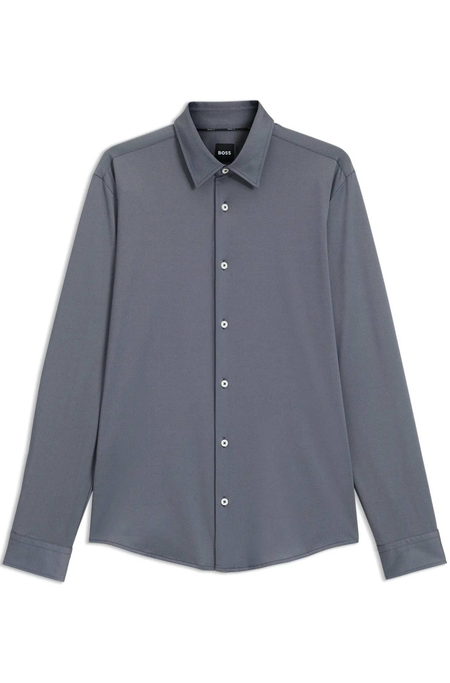 Slim-Fit Hemd aus funktionalem Stretch-Gewebe mit Struktur