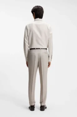 Slim-Fit Hemd aus in Italien gefertigter Baumwolle, Leinen und Seide
