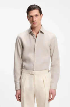 Slim-Fit Hemd aus in Italien gefertigtem Leinen