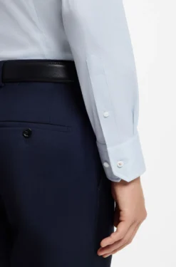 Slim-Fit Hemd aus italienischem Baumwoll-Mix mit Elasthan-Anteil
