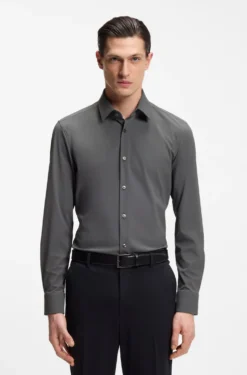 Slim-Fit Hemd aus Performance-Stretch-Jersey