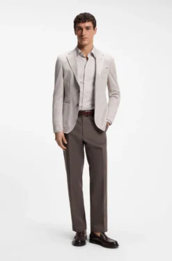 Slim-Fit Hemd aus strukturiertem Baumwoll-Mix