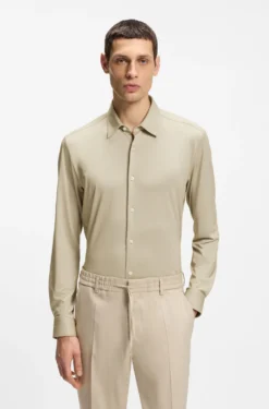 Slim-Fit Hemd aus strukturiertem Performance-Stretch-Gewebe
