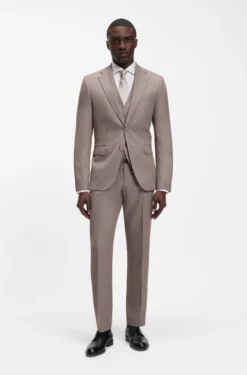 Slim-Fit Hemd aus strukturiertem Baumwoll-Twill