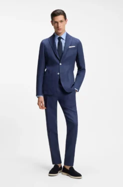 Slim-Fit Hemd aus Twill aus einem Leinen-Mix