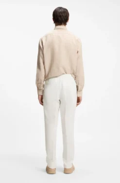 Slim-Fit Hose aus Baumwolle mit Leinen