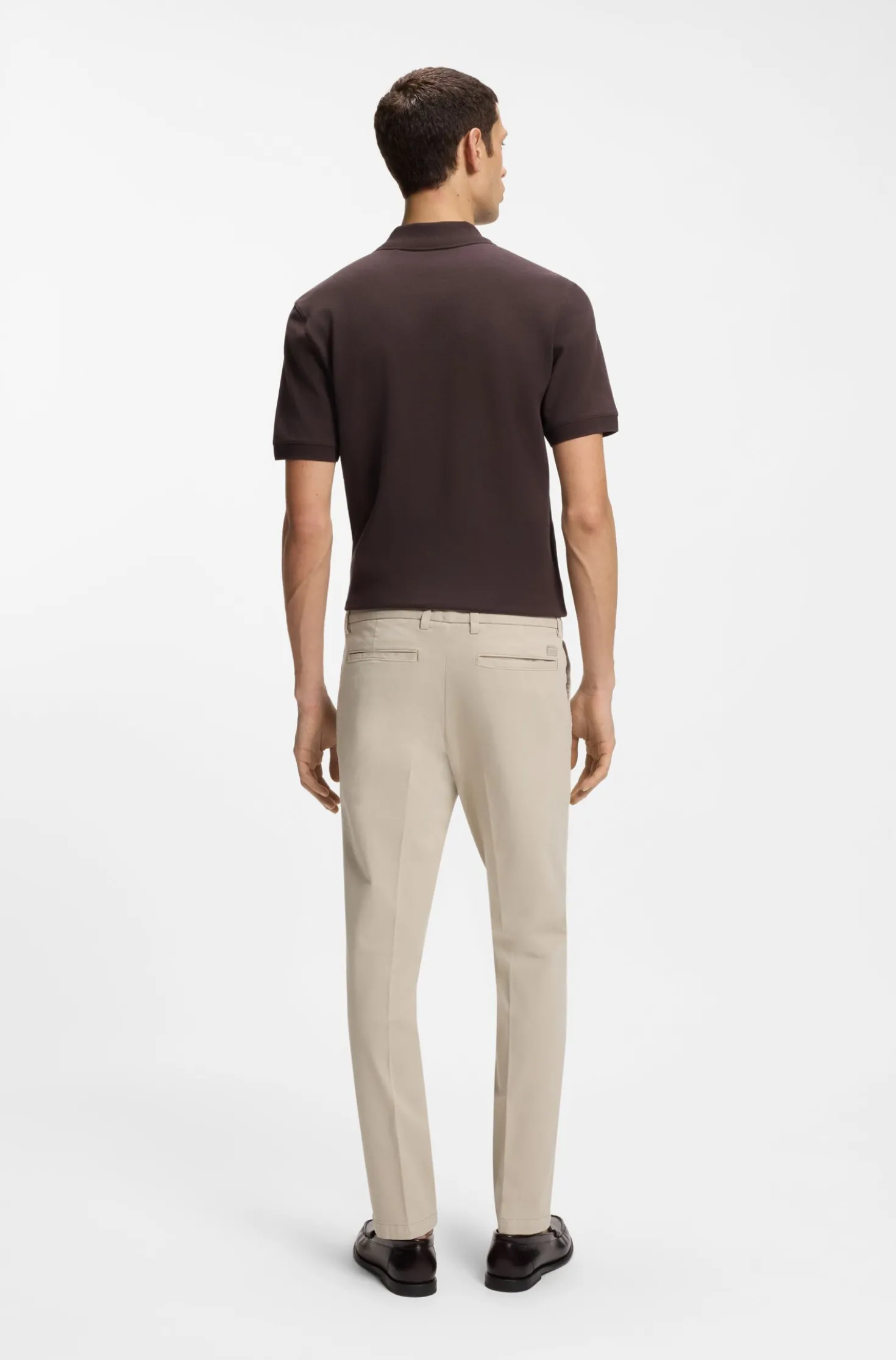 Slim-Fit Hose aus elastischer Baumwoll-Gabardine