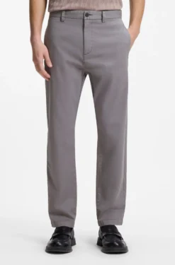 Slim-Fit Hose aus elastischer Baumwoll-Gabardine