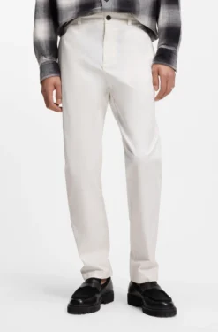 Slim-Fit Hose aus elastischer Baumwoll-Gabardine