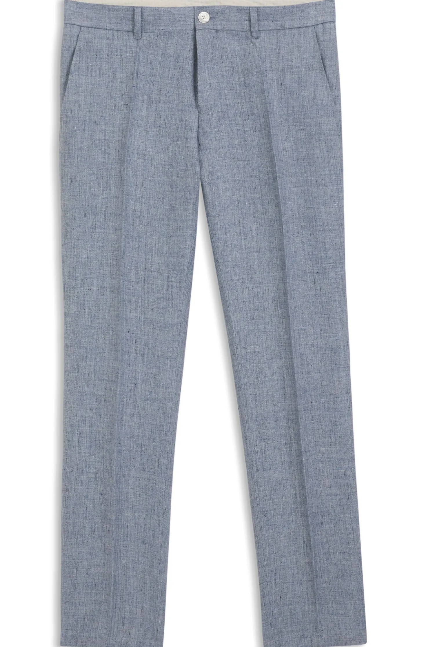 Slim-Fit Hose aus gemustertem Leinen