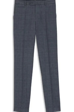 Slim-Fit Hose aus Schurwoll-Mix mit Seide und Leinen