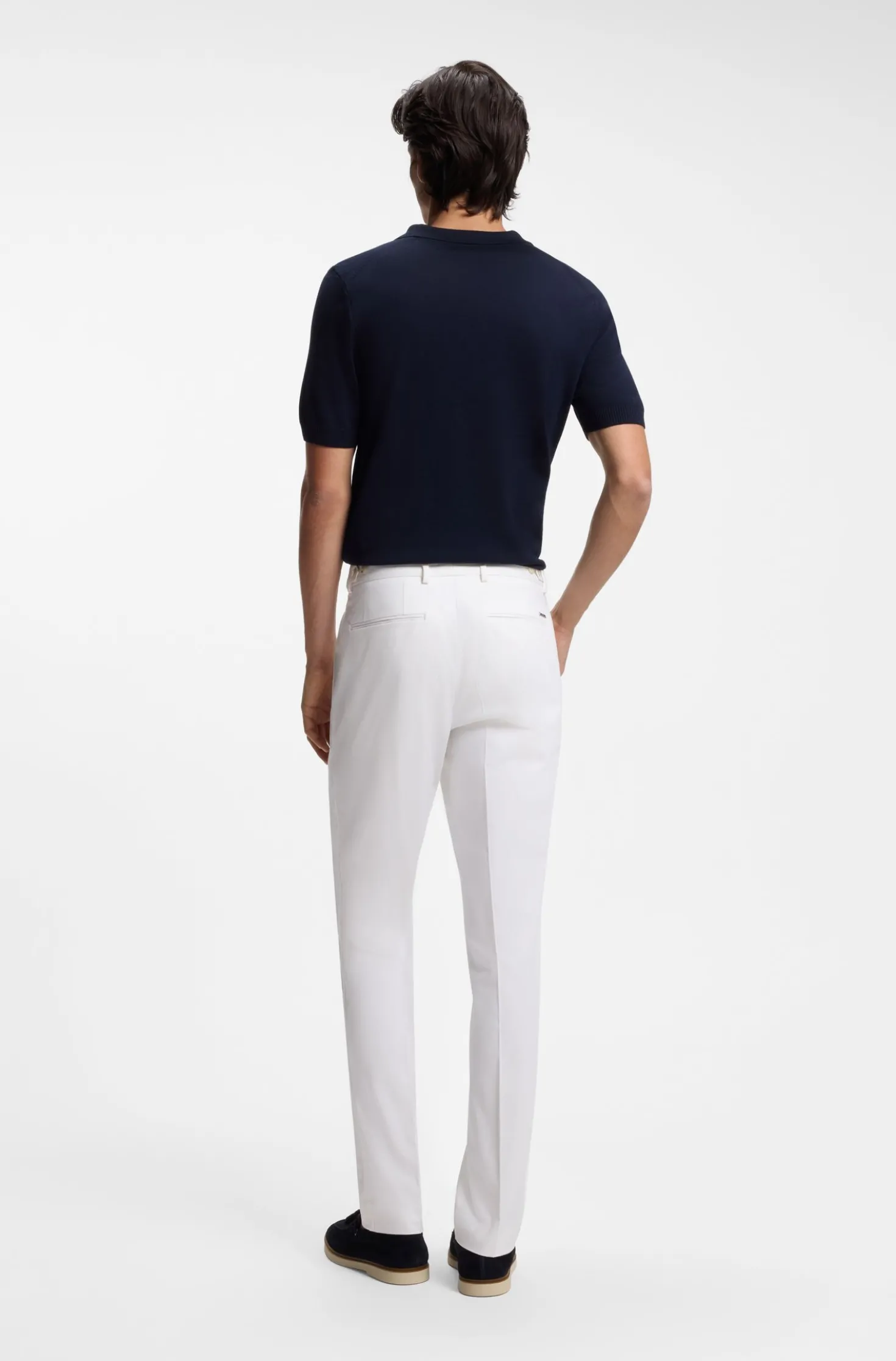Slim-Fit Hose aus waschmaschinenfester Stretch-Baumwolle