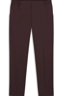 Slim-Fit Hose aus Woll-Mix mit Popeline-Struktur