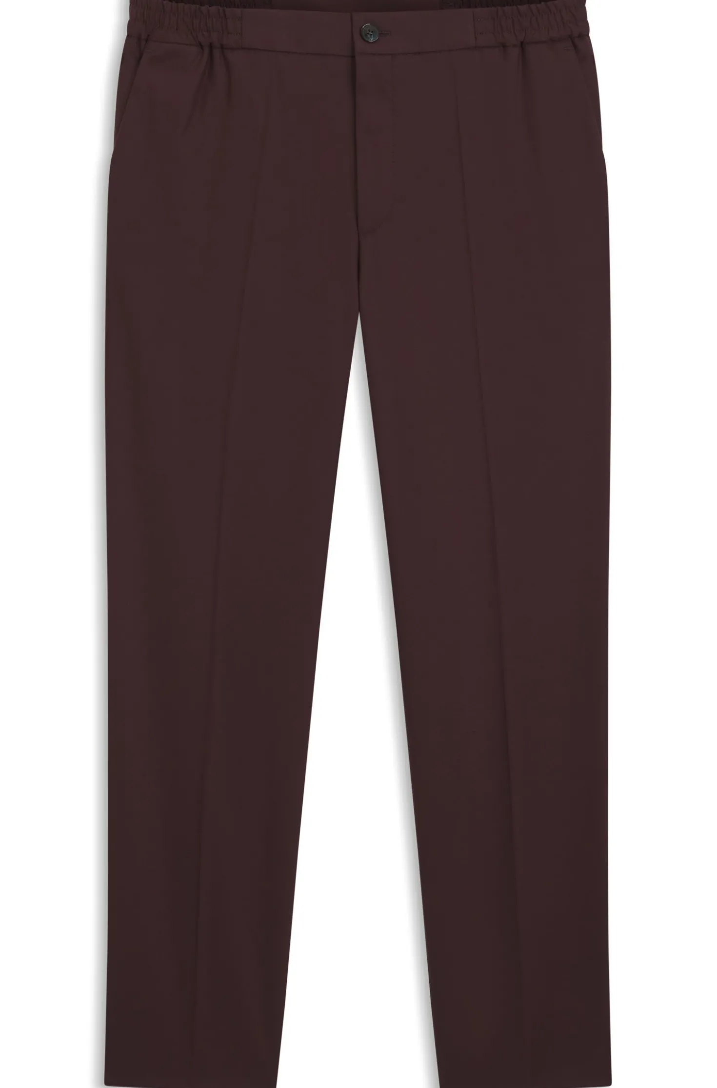 Slim-Fit Hose aus Woll-Mix mit Popeline-Struktur