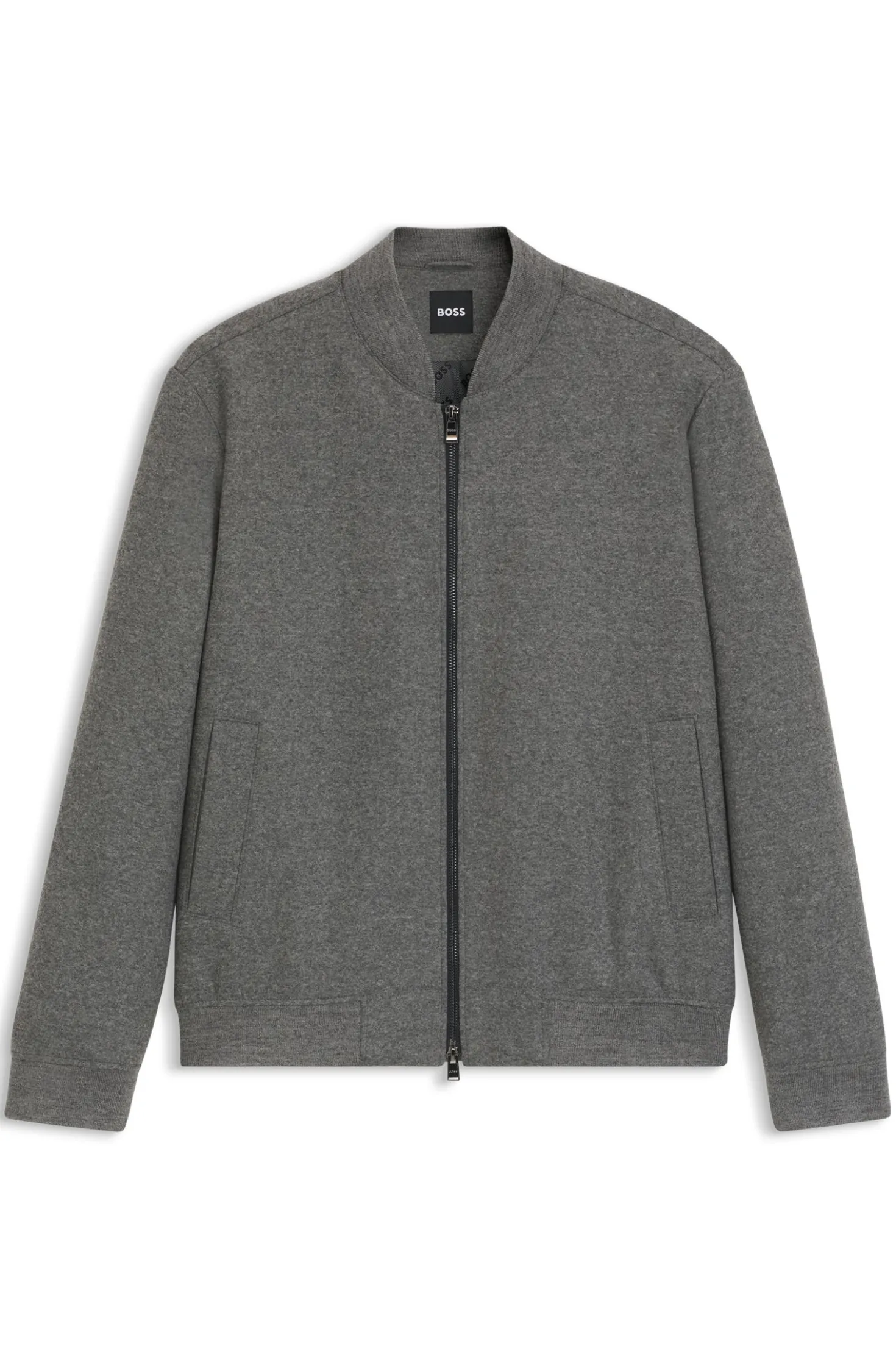 Slim-Fit Jacke aus gebürstetem Stretch-Flanell