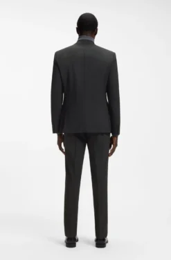 Slim-Fit Jacke aus Stretch-Wolle