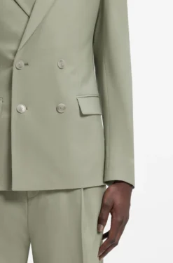 Slim-Fit Jacke aus Woll-Mix mit Popeline-Struktur