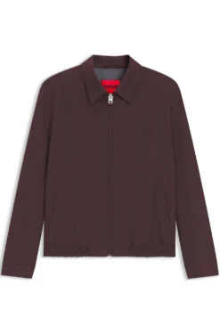 Slim-Fit Jacke aus Woll-Mix mit Popeline-Struktur