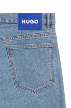 Slim-Fit Jeans aus blauem Stretch-Denim mit Vintage-Waschung