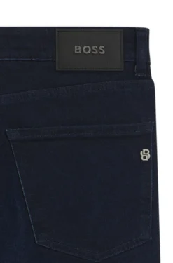 Slim-Fit Jeans aus dunkelblauem Stretch-Denim