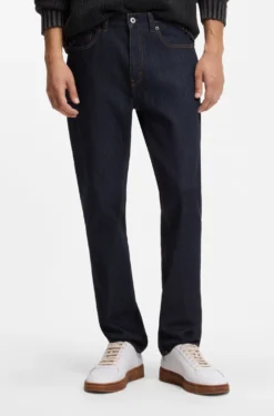 Slim-Fit Jeans aus dunkelblauem Stretch-Denim