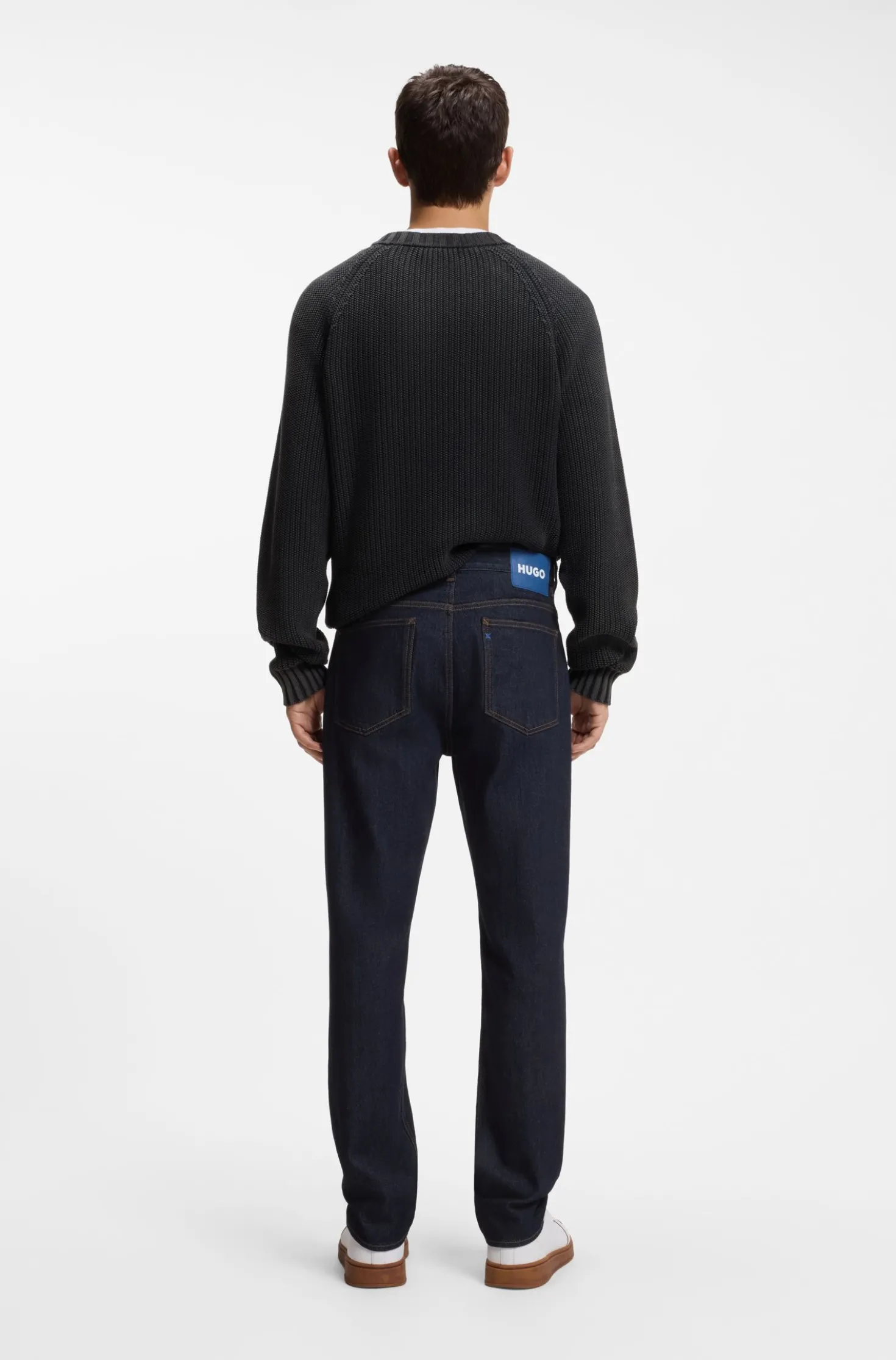 Slim-Fit Jeans aus dunkelblauem Stretch-Denim
