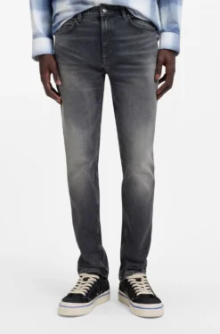 Slim-Fit Jeans aus grauem Stretch-Denim