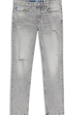 Slim-Fit Jeans aus grauem Used-Denim