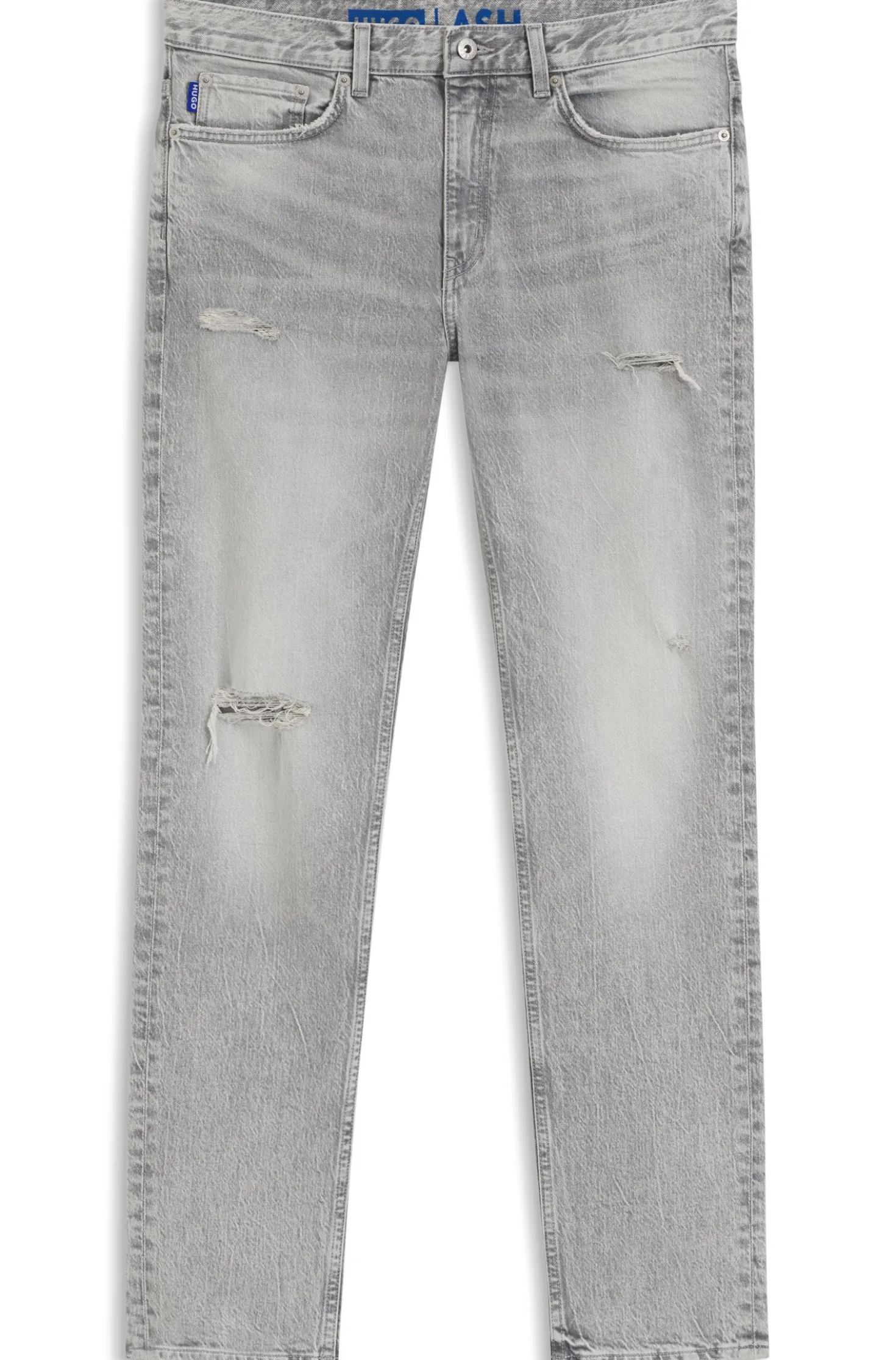 Slim-Fit Jeans aus grauem Used-Denim