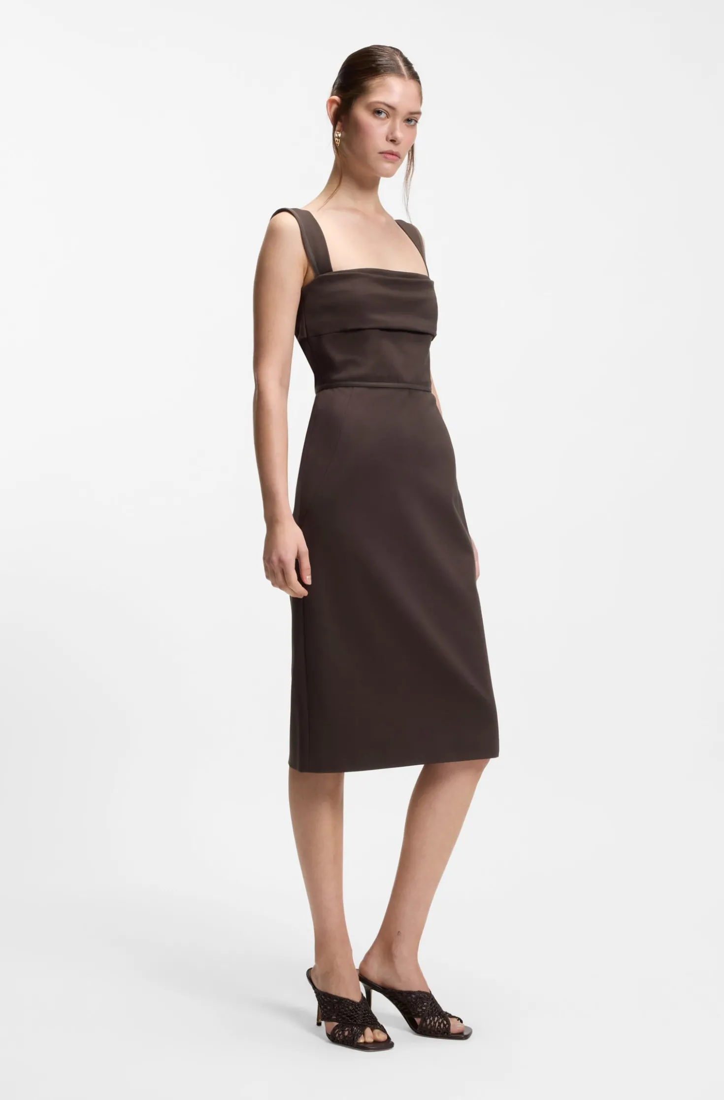 Slim-Fit Jersey-Kleid mit Lagen-Detail