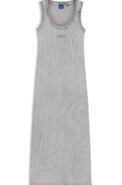 Slim-Fit Kleid aus Stretch-Baumwolle mit geprägtem Logo