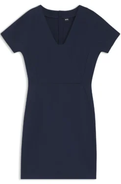 Slim-Fit Kleid mit Paspelierung an der Taille