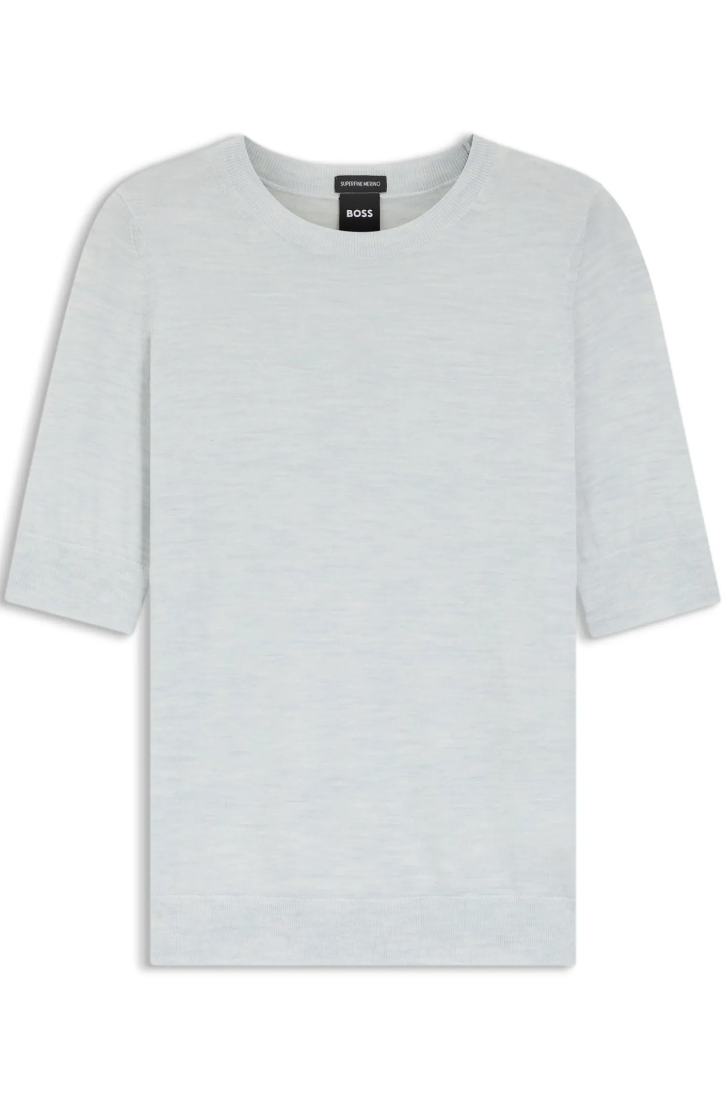 Slim-Fit Kurzarmpullover aus superfeiner Merinowolle