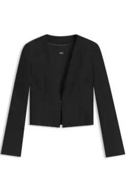 Slim-Fit Kurzblazer aus Stretch-Gewebe