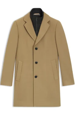 Slim-Fit Mantel aus Baumwoll-Mix mit herausnehmbarem, gepolstertem Innen-Layer