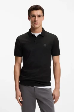 Slim-Fit Polohemd aus Stretch-Baumwolle mit Logo-Aufnäher