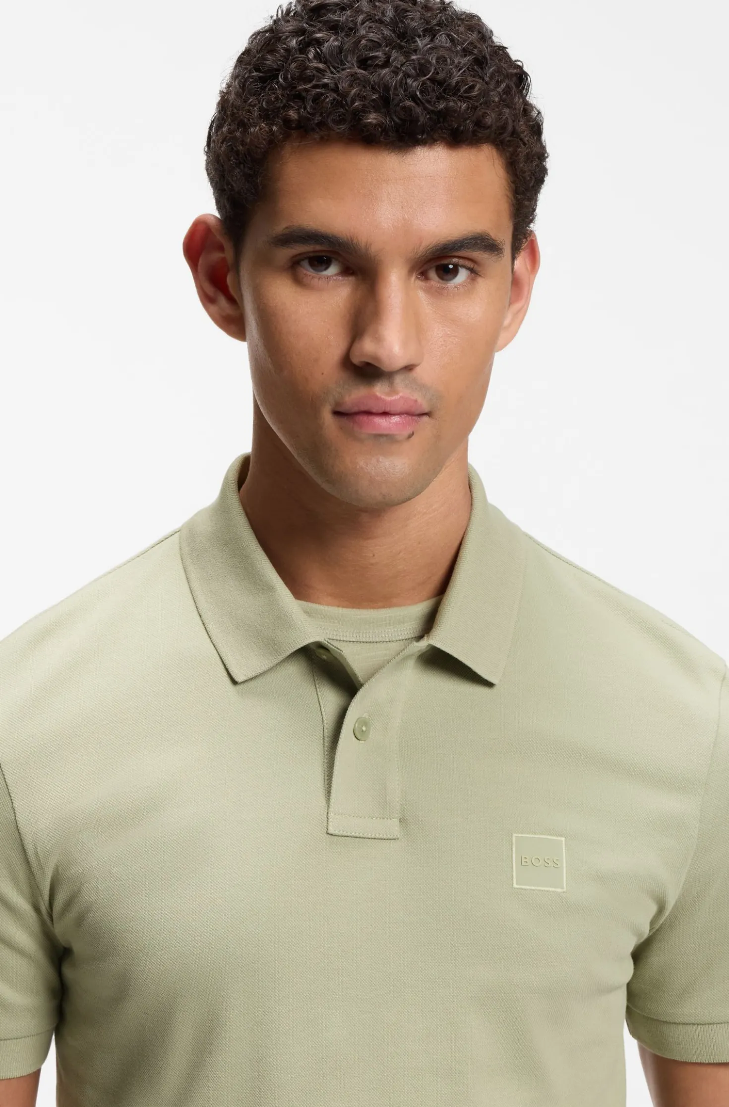 Slim-Fit Polohemd aus Stretch-Baumwolle mit Logo-Aufnäher